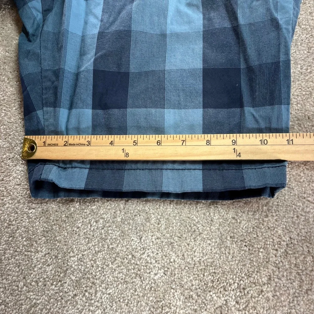 Original Penguin Shorts Mens‎ 36 Blue Buffalo Plaid Check Cotton Blend (Fits 38)